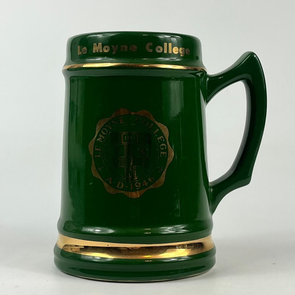 Le Moyne College Mug Green Gold Coffee Beer Vintage Syracuse New York Alumni